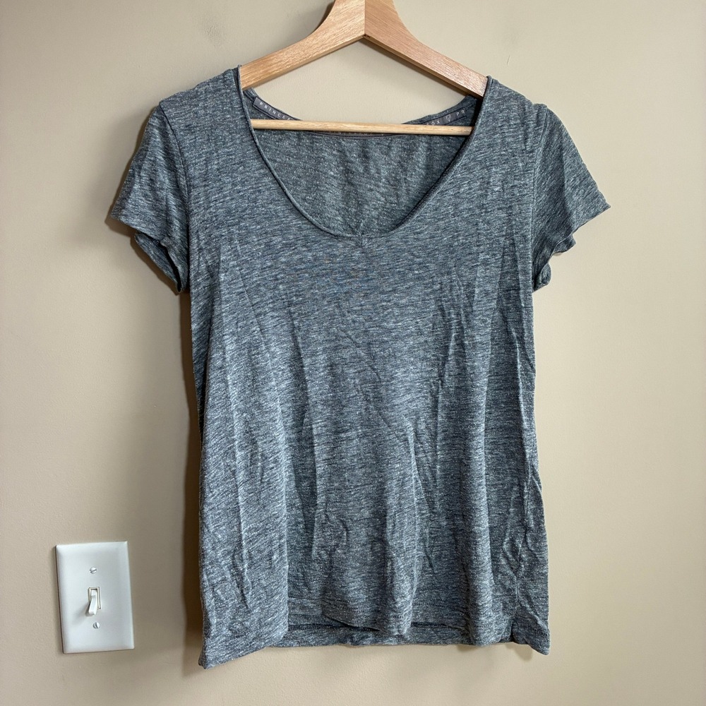 Prince & Fox Scoop Neck T-Shirt Small Gray Womens Cotton Blend Heathered Tee
